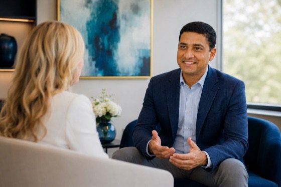 Physician consultation at Avanc&eacute; Vein Care